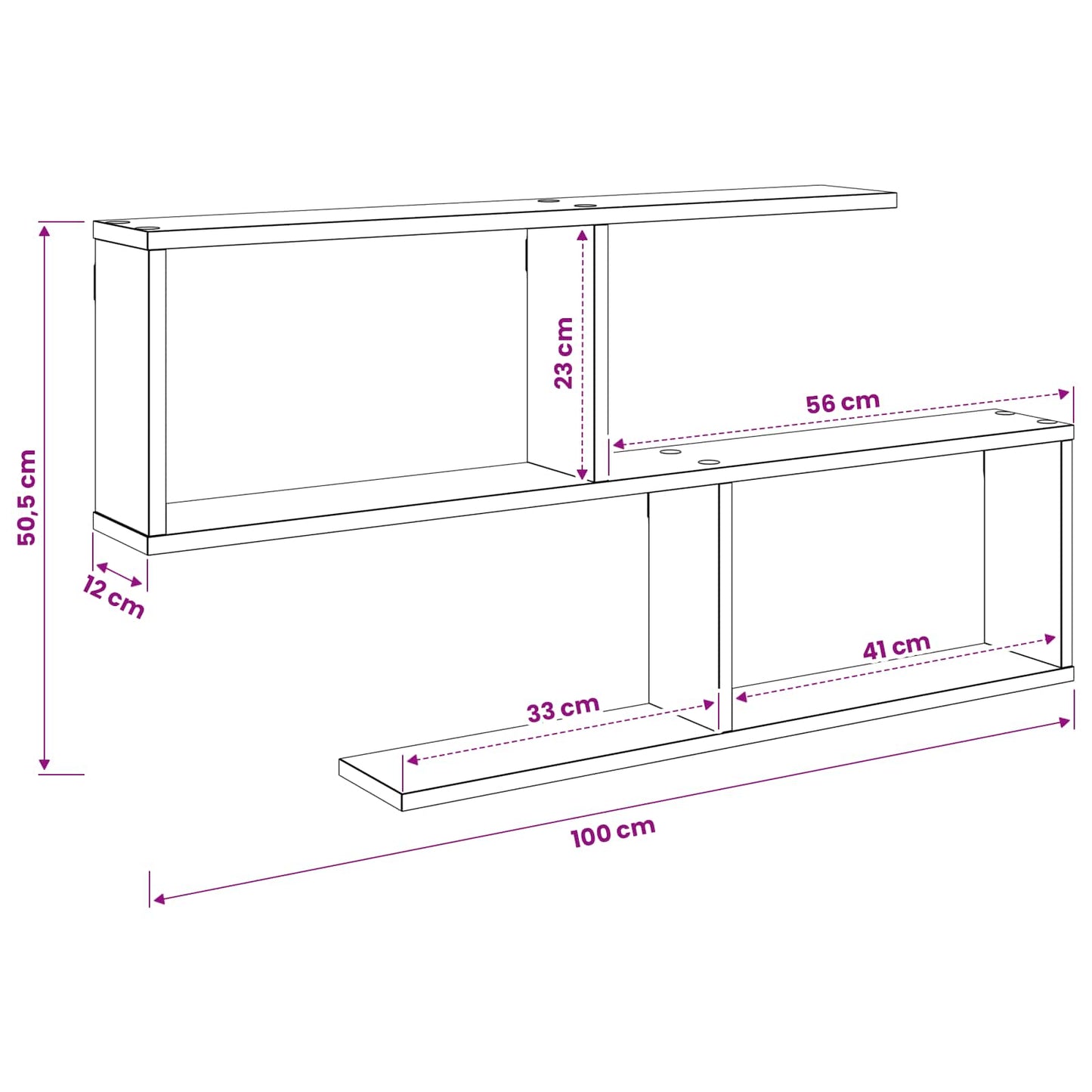 Wall Shelf Old Wood 100 x 12 x 50.5 cm Engineered Wood