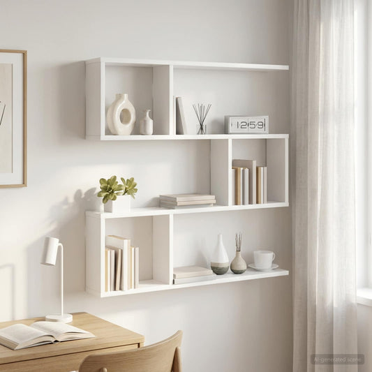 Wall Shelf White 80 x 12 x 79.5 cm Engineered Wood