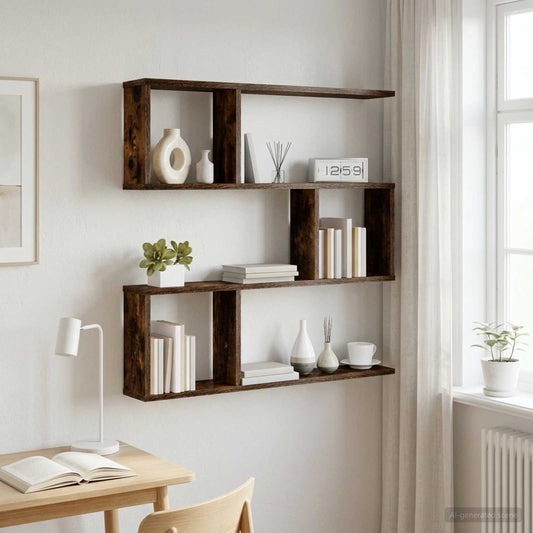 Wall Shelf Smoked Oak 80 x 12 x 79.5 cm Engineered Wood