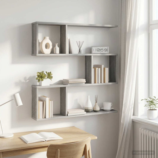 Wall Shelf Grey Sonoma 80 x 12 x 79.5 cm Engineered Wood