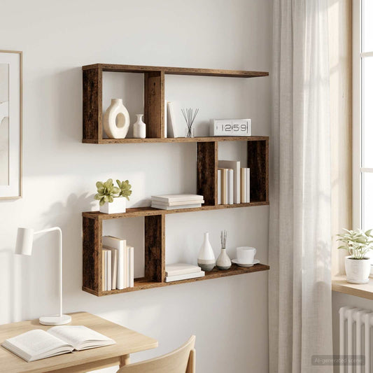 Wall Shelf Old Wood 80 x 12 x 79.5 cm Engineered Wood