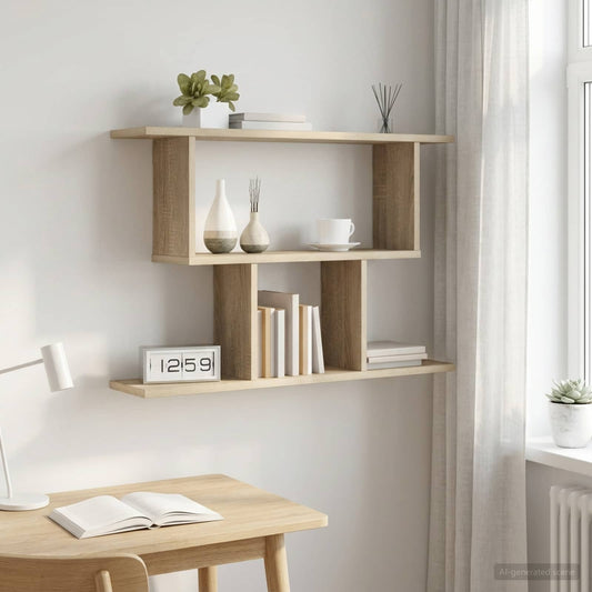 Wall Shelf Sonoma Oak 80 x 15 x 50.5 cm Engineered Wood