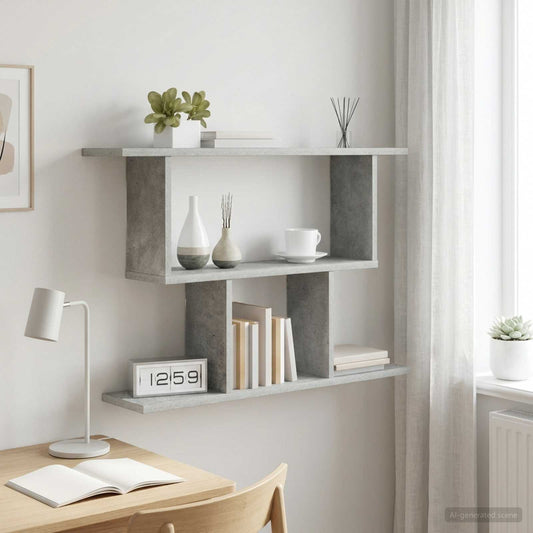 Wall Shelf Concrete Grey 80 x 15 x 50.5 cm Engineered Wood