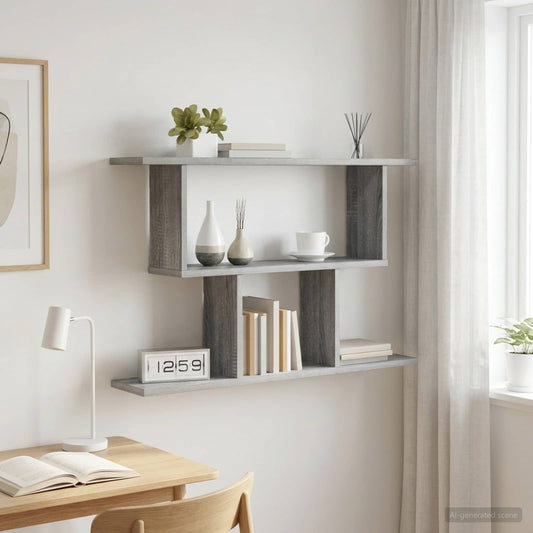 Wall Shelf Grey Sonoma 80 x 15 x 50.5 cm Engineered Wood