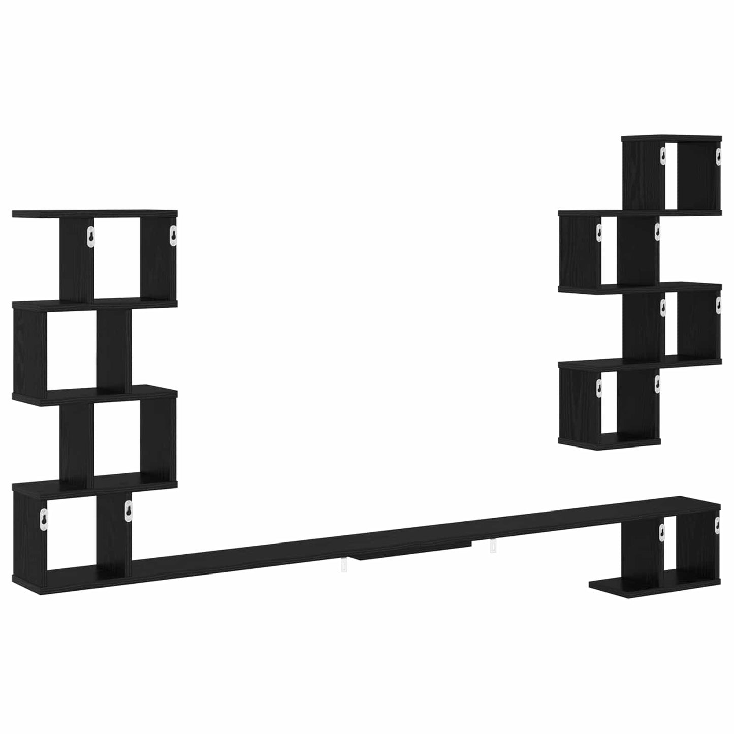 Wall-Mounted TV Shelf Black Oak 180 x 15 x 94 cm