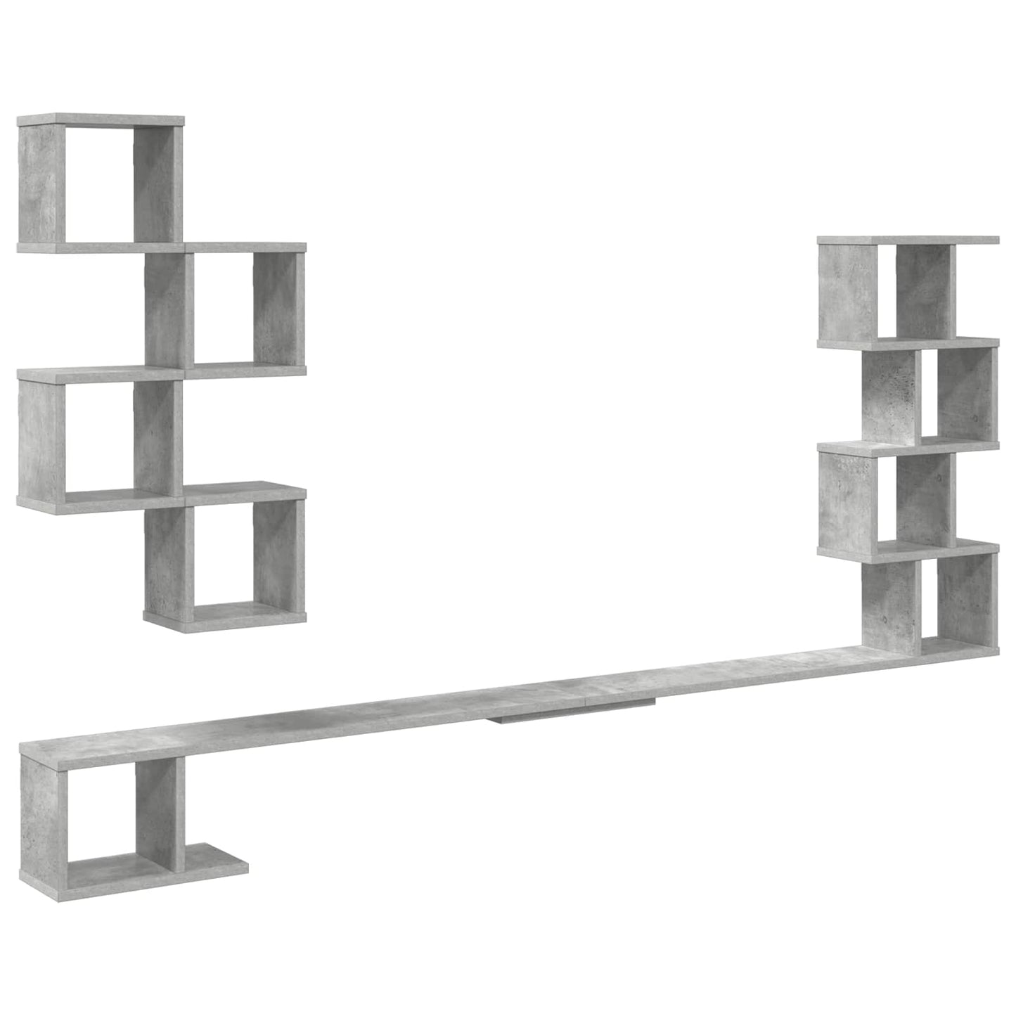 Wall-Mounted TV Shelf Concrete Grey 180 x 15 x 94 cm