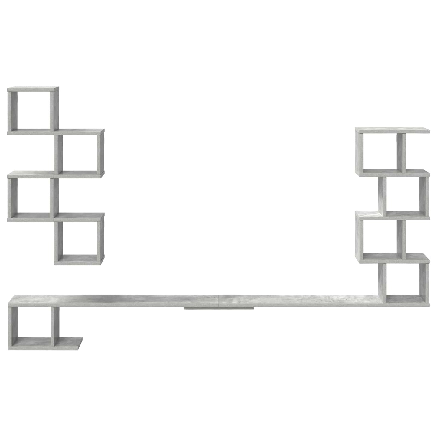 Wall-Mounted TV Shelf Concrete Grey 180 x 15 x 94 cm