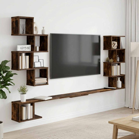 Wall-Mounted TV Shelf Smoked Oak 180 x 15 x 94 cm