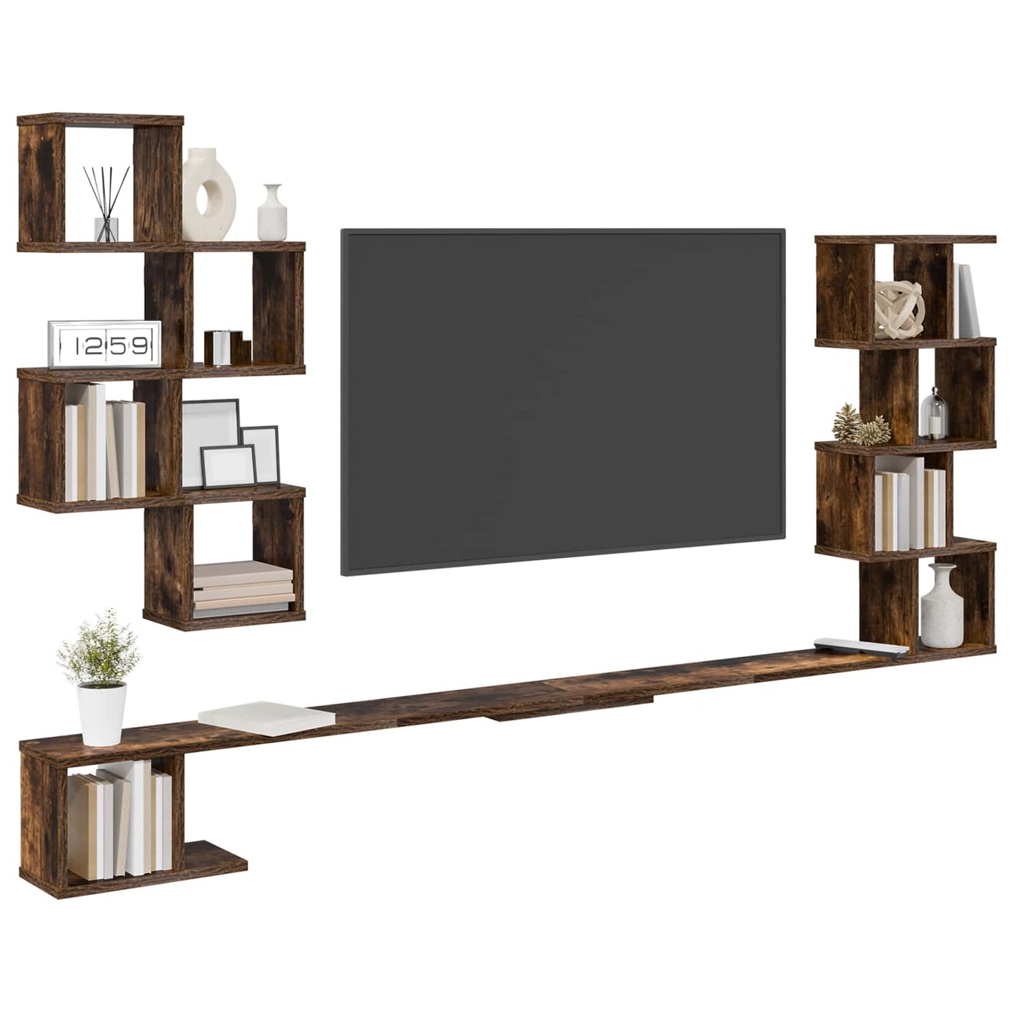 Wall-Mounted TV Shelf Smoked Oak 180 x 15 x 94 cm