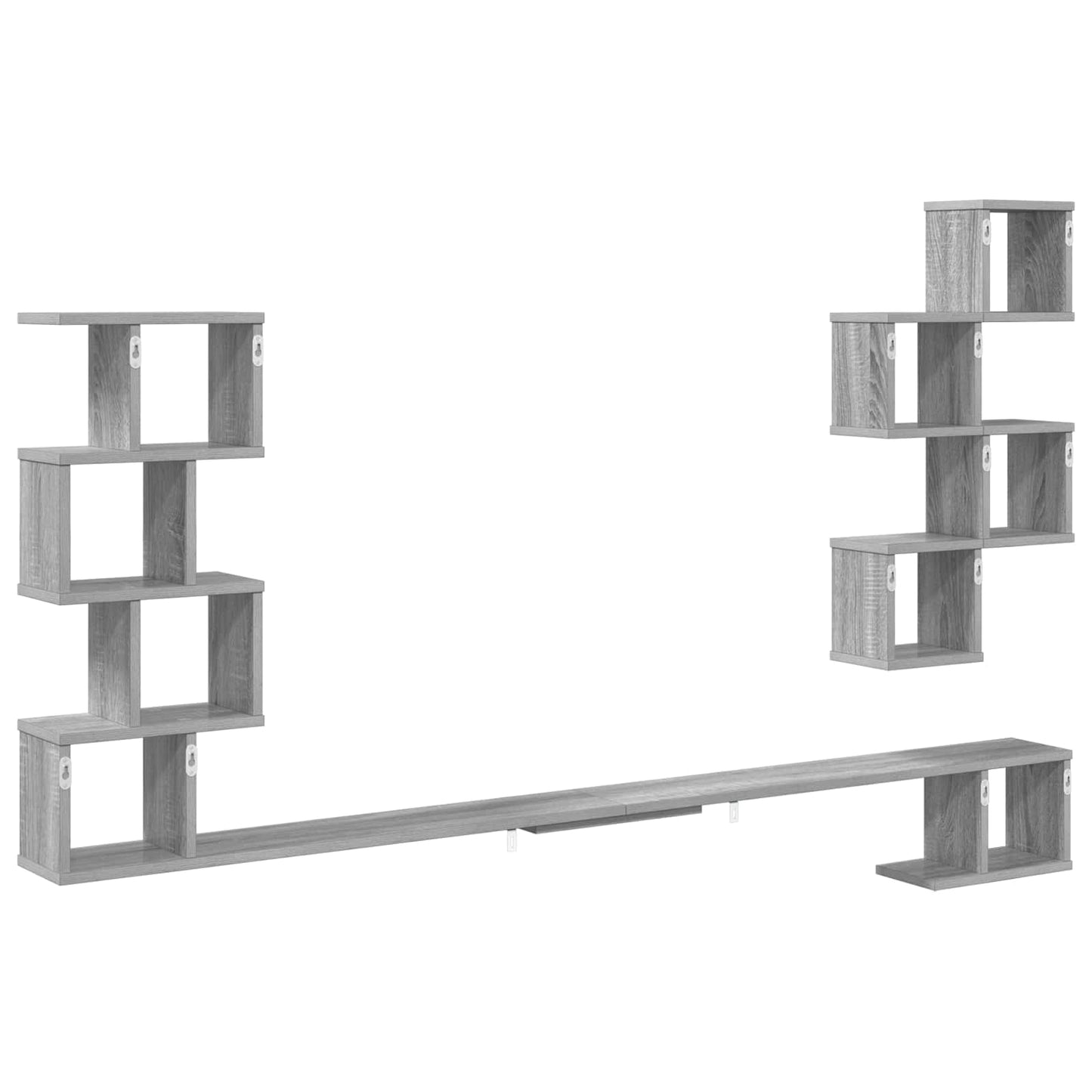 Wall-Mounted TV Shelf Grey Sonoma 180 x 15 x 94 cm