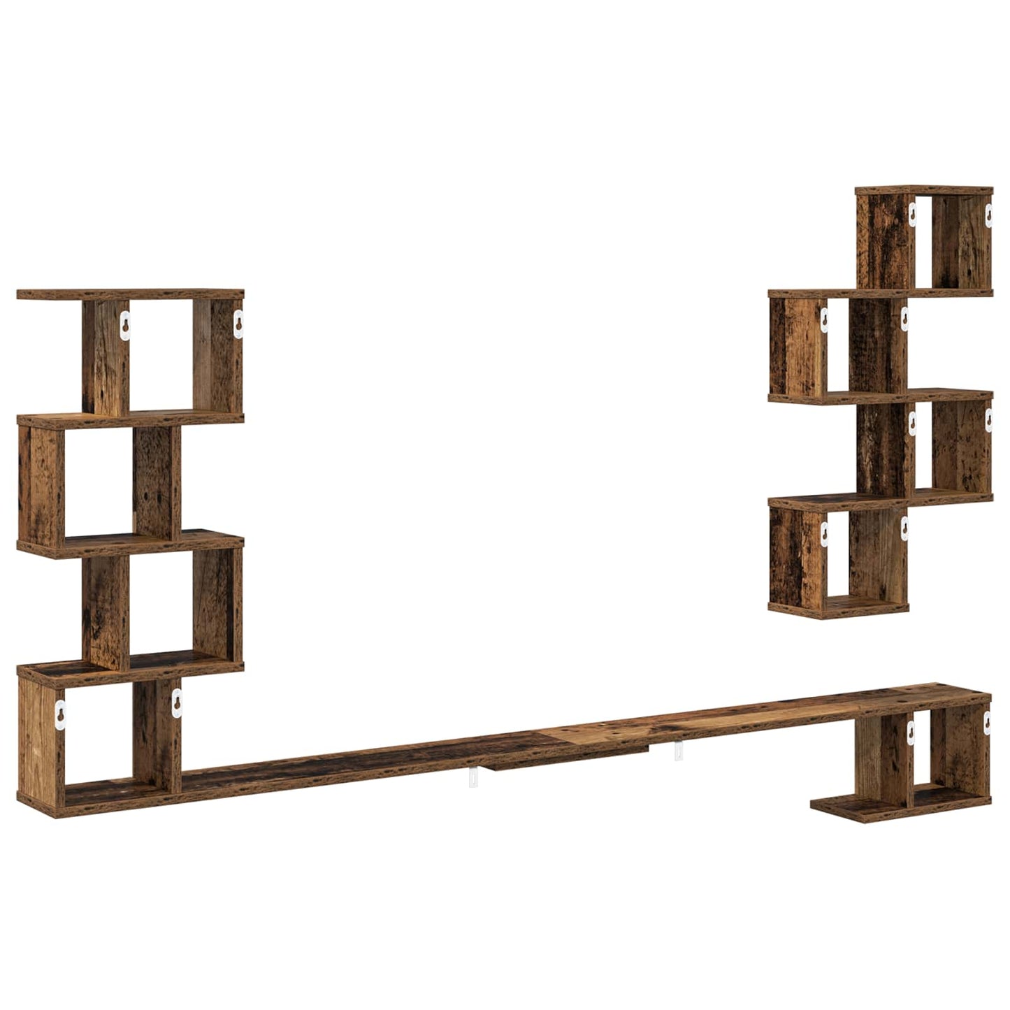Wall-Mounted TV Shelf Old Wood 180 x 15 x 94 cm Engineered Wood