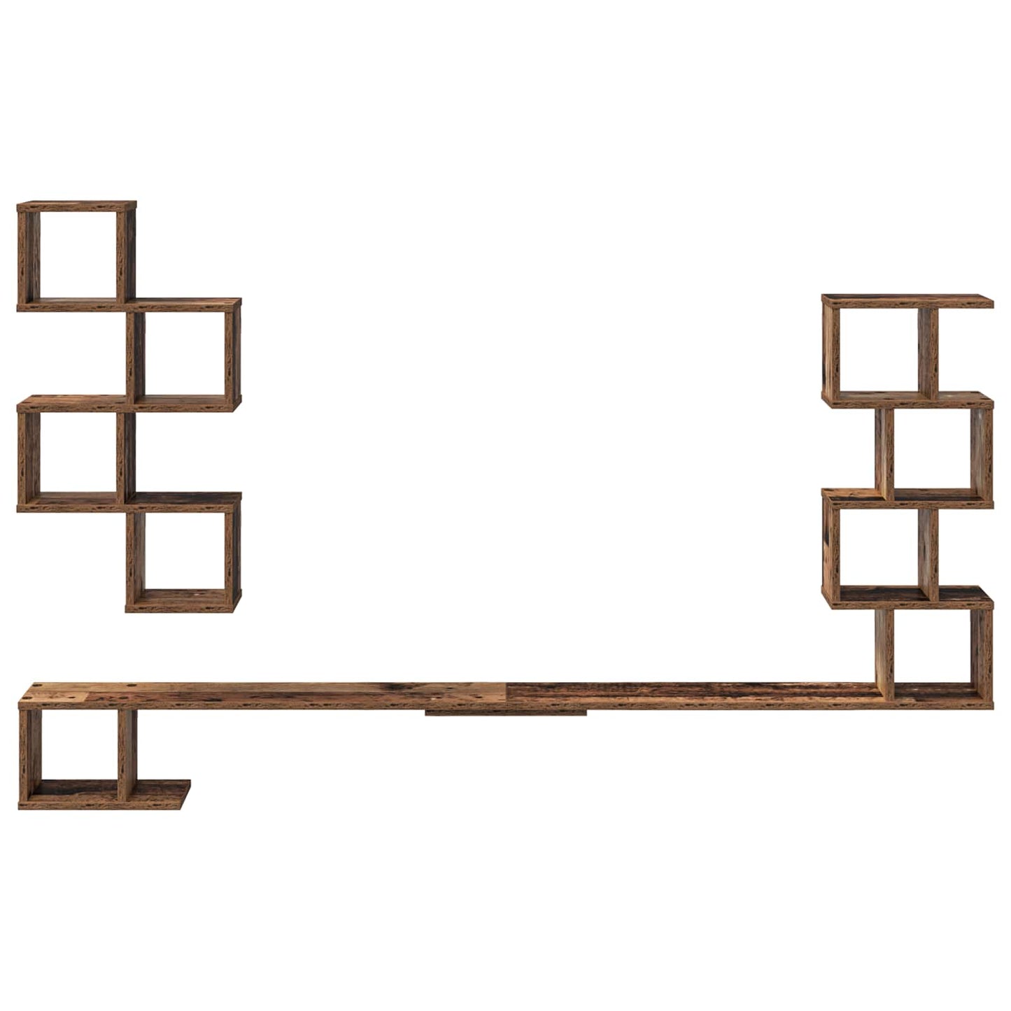 Wall-Mounted TV Shelf Old Wood 180 x 15 x 94 cm Engineered Wood