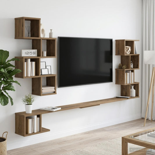 Wall-Mounted TV Shelf Artisan Oak 180 x 15 x 94 cm