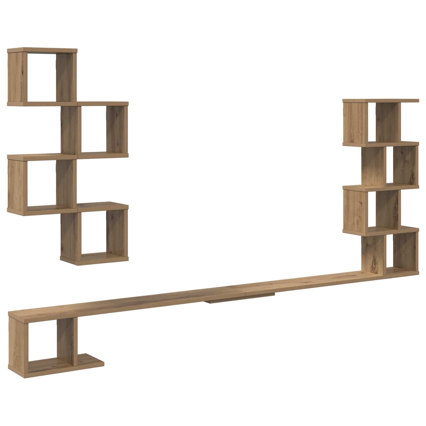 Wall-Mounted TV Shelf Artisan Oak 180 x 15 x 94 cm