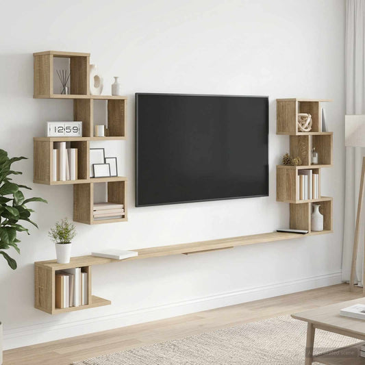 Wall-Mounted TV Shelf Sonoma Oak 200 x 15 x 94 cm