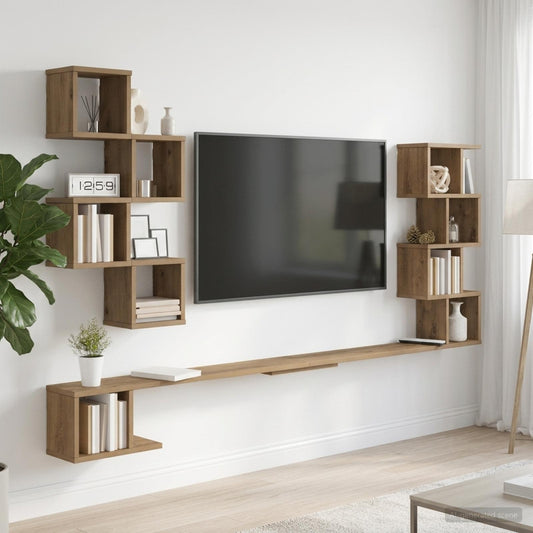 Wall-Mounted TV Shelf Artisan Oak 200 x 15 x 94 cm