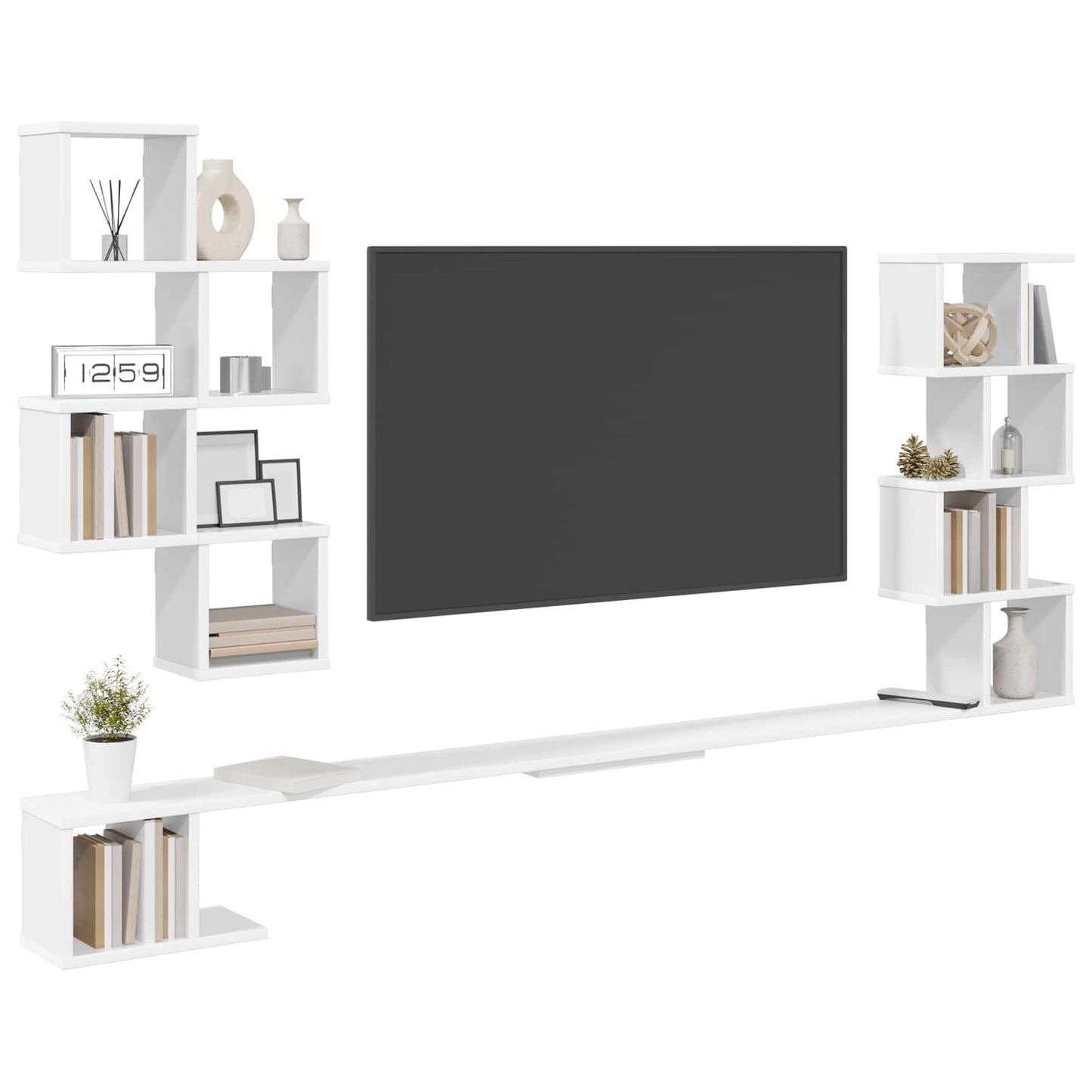 Wall-Mounted TV Shelf White 160 x 15 x 94 cm Engineered Wood