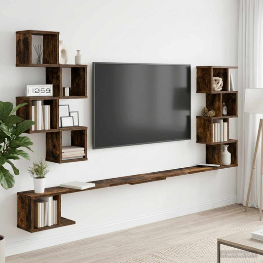 Wall-Mounted TV Shelf Smoked Oak 160 x 15 x 94 cm