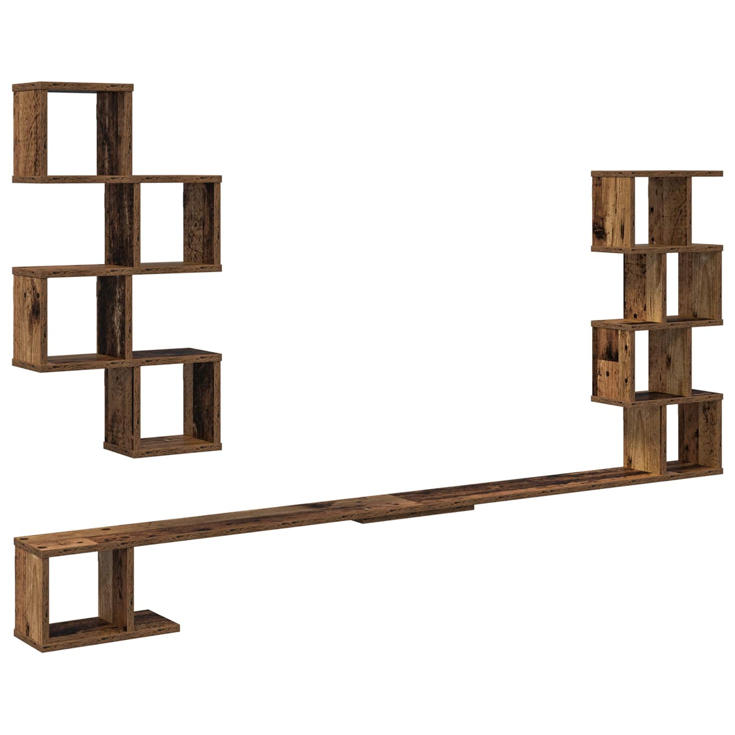 Wall-Mounted TV Shelf Old Wood 160 x 15 x 94 cm Engineered Wood