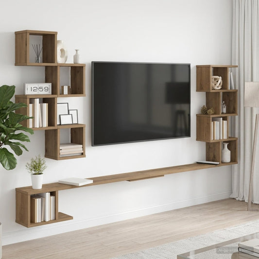 Wall-Mounted TV Shelf Artisan Oak 160 x 15 x 94 cm