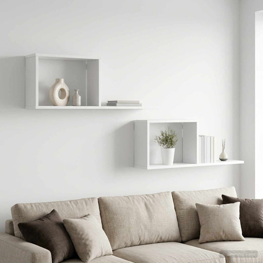 Floating Shelves 2 pcs White 80 x 15 x 30 cm Engineered Wood