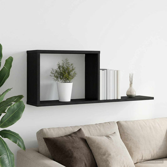 Floating Shelves Black Oak 80 x 15 x 30 cm Engineered Wood