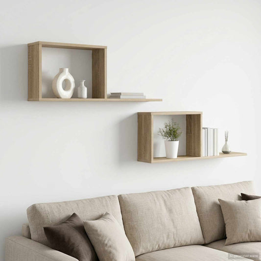 Floating Shelves 2 pcs Sonoma Oak 80 x 15 x 30 cm