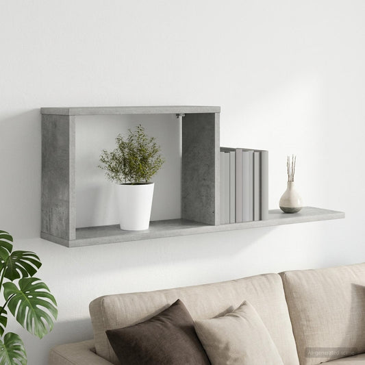 Floating Shelves Concrete Grey 80 x 15 x 30 cm Engineered Wood