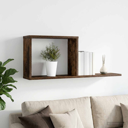 Floating Shelves Smoked Oak 80 x 15 x 30 cm Engineered Wood