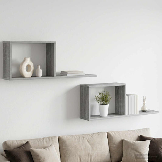 Floating Shelves 2 pcs Grey Sonoma 80 x 15 x 30 cm