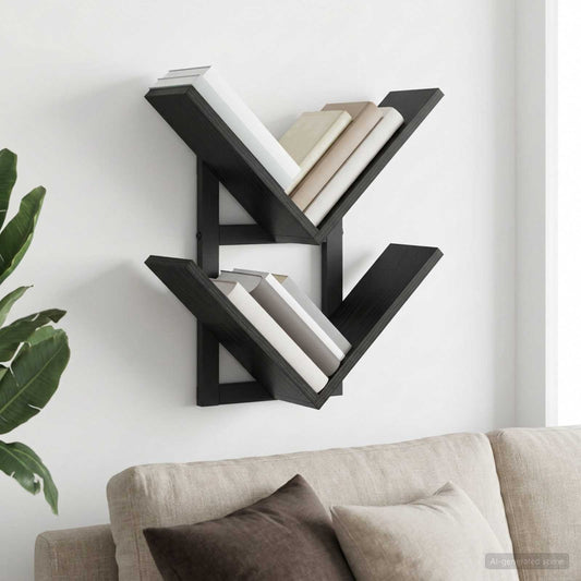 Wall Floating Shelf Black Oak 43 x 15 x 47 cm Engineered Wood
