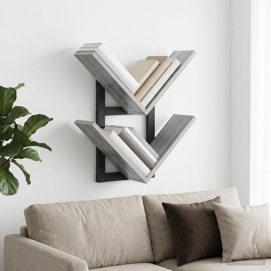 Wall Floating Shelf Grey Sonoma 43 x 15 x 47 cm Engineered Wood