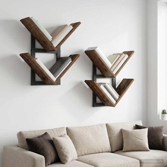 Wall Floating Shelf 2 pcs Old Wood 43 x 15 x 47 cm