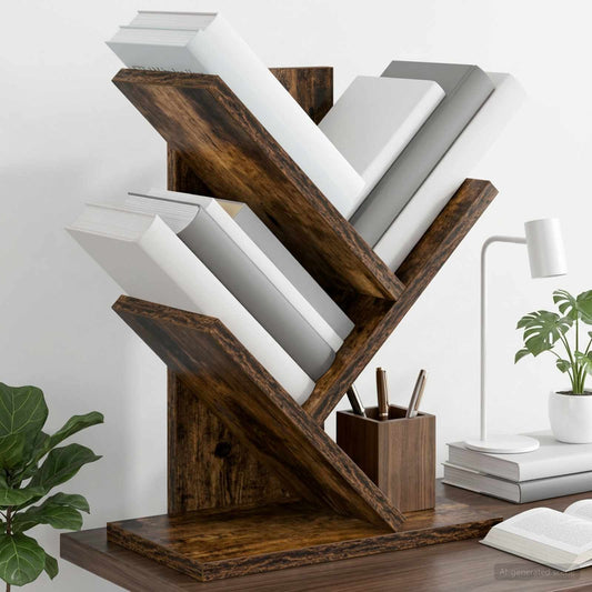 Tree Bookshelf 3-Tier 30 x 18 x 40 cm Engineered Wood