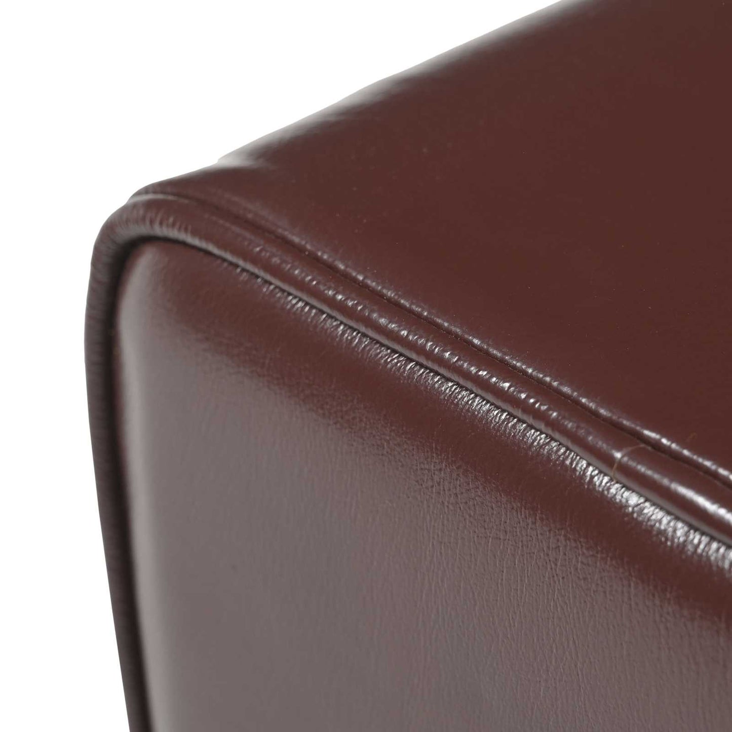 Bench 40 x 30 x 45 cm Real Leather Dark Brown