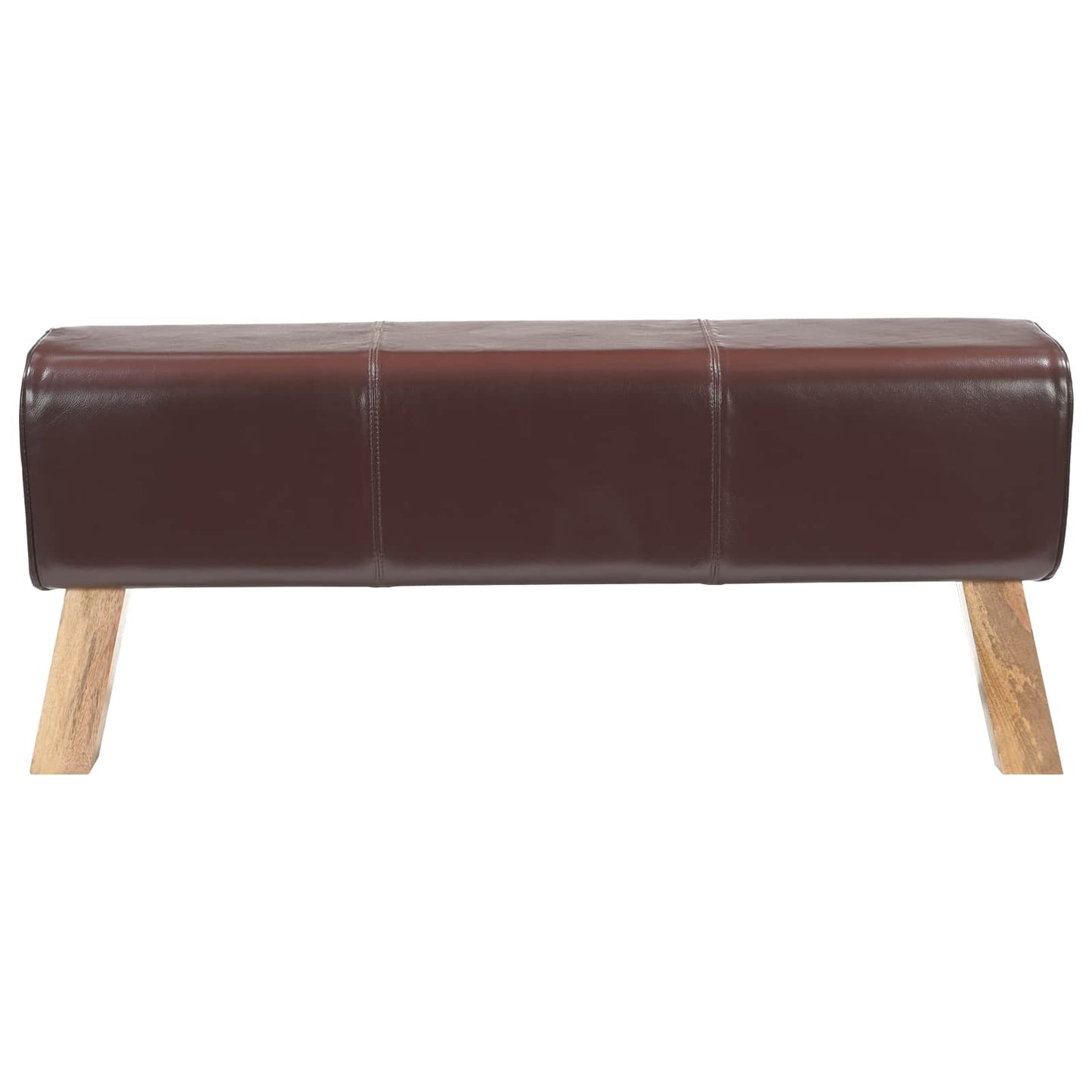 Bench 110 x 30 x 45 cm Real Leather Dark Brown