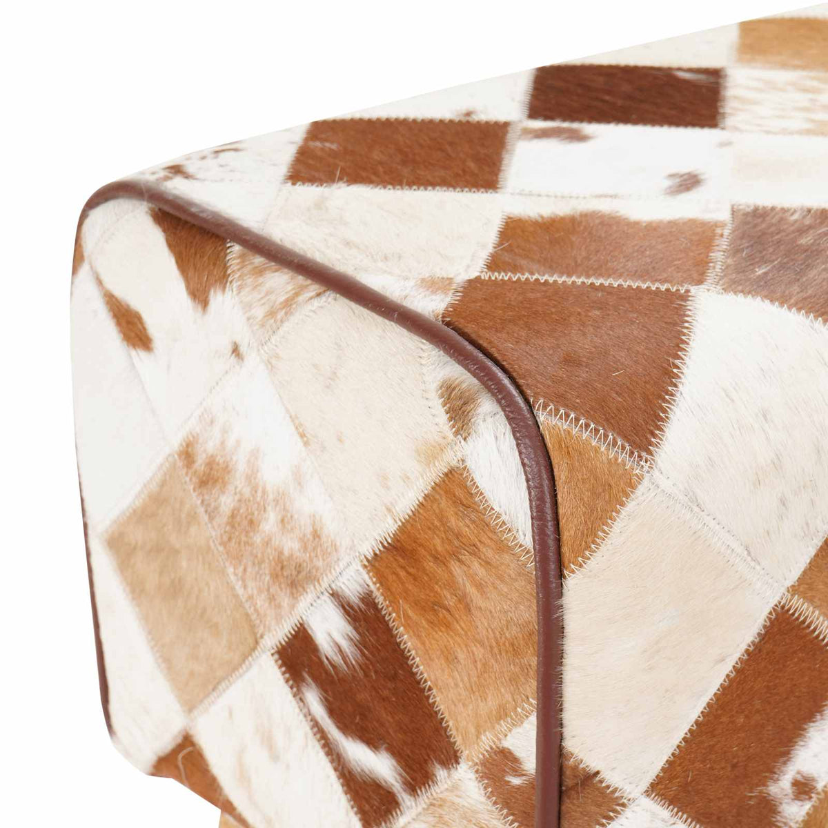 Bar Stool 2 pcs Brown Patchwork 44 x 33 x 74 cm Real Leather