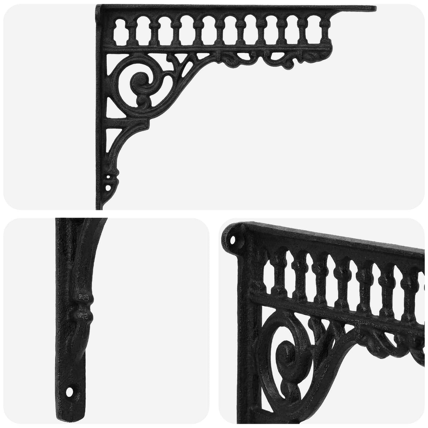 Wall Shelf Brackets 2 pcs Black 27.5 x 23 x 4 cm Steel