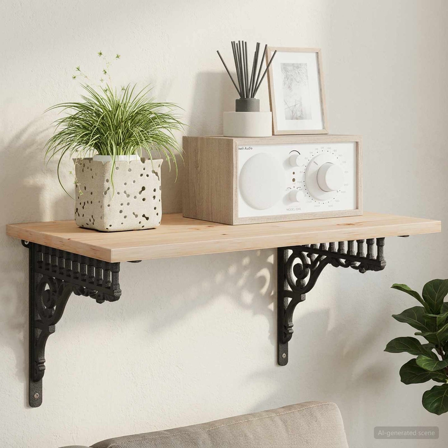 Wall Shelf Brackets 2 pcs Black 27.5 x 23 x 4 cm Steel