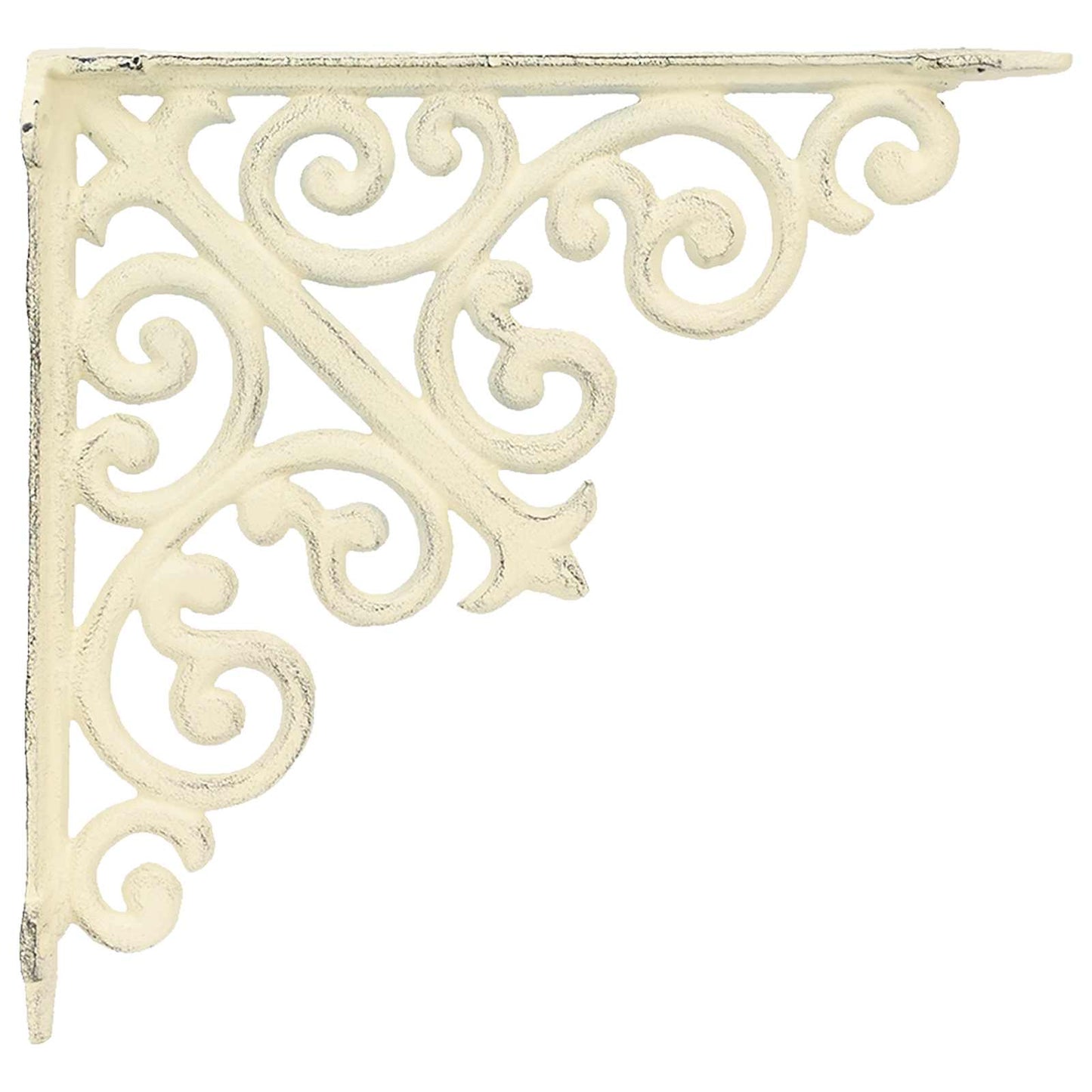 Wall Shelf Brackets 12 pcs Antique White 14 x 14 x 3.5 cm Steel