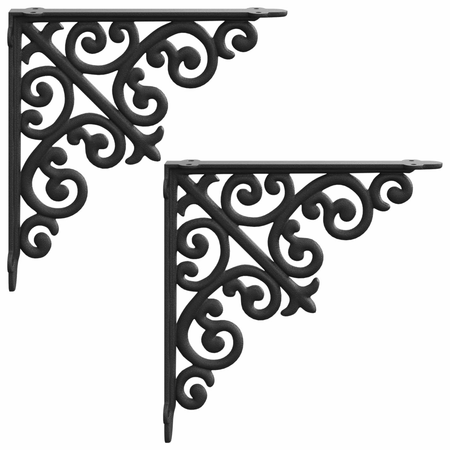 Wall Shelf Brackets 2 pcs Black 24 x 24 x 3.5 cm Steel