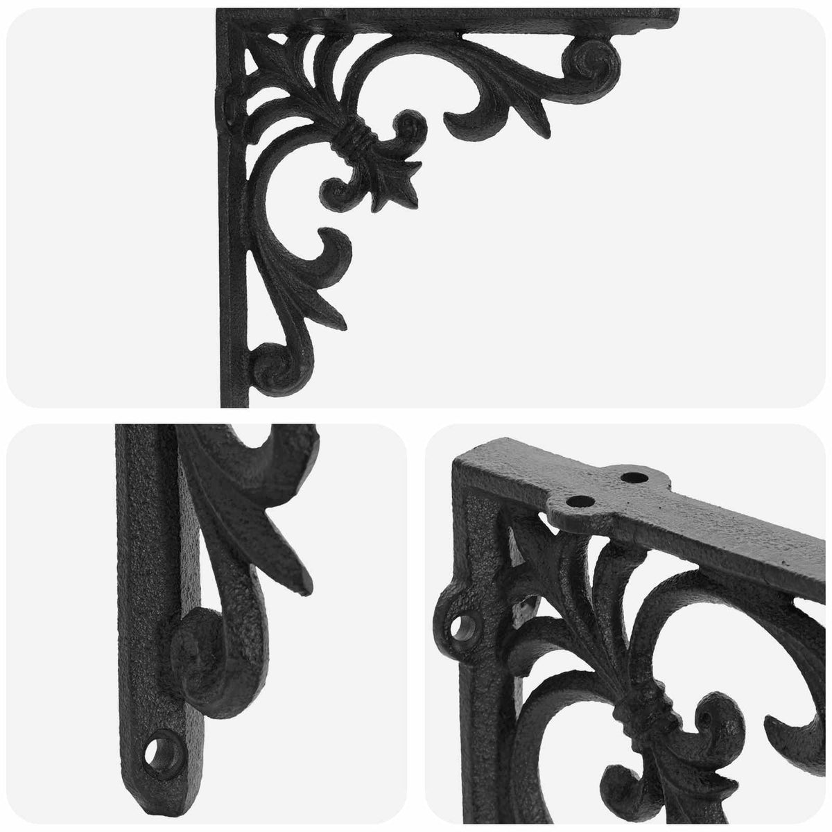 Wall Shelf Brackets 12 pcs Black 10 x 10 x 2.8 cm Steel