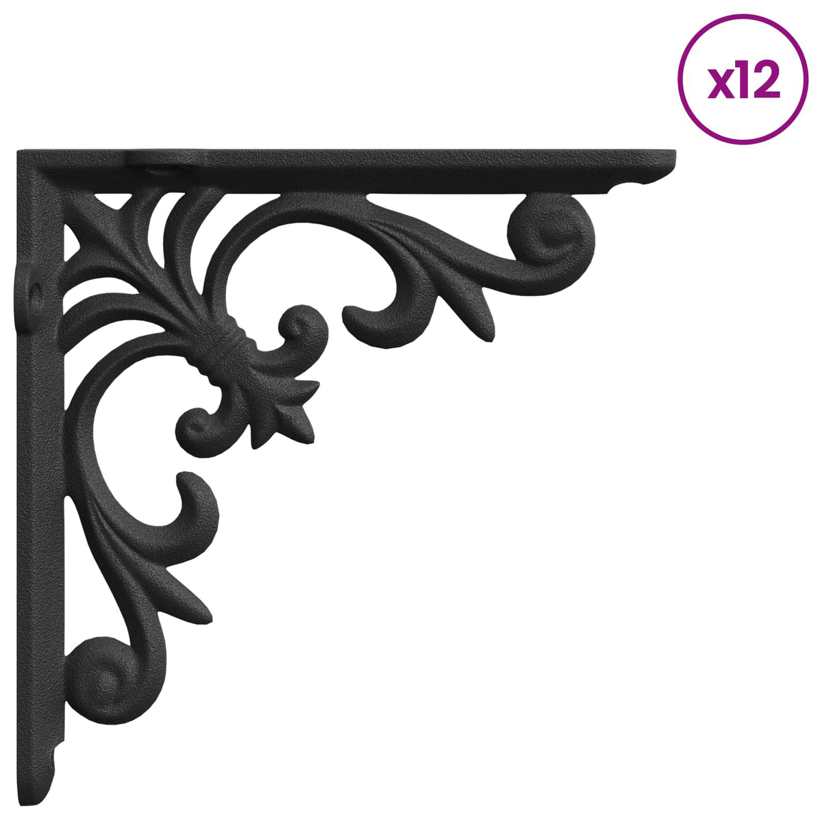 Wall Shelf Brackets 12 pcs Black 10 x 10 x 2.8 cm Steel
