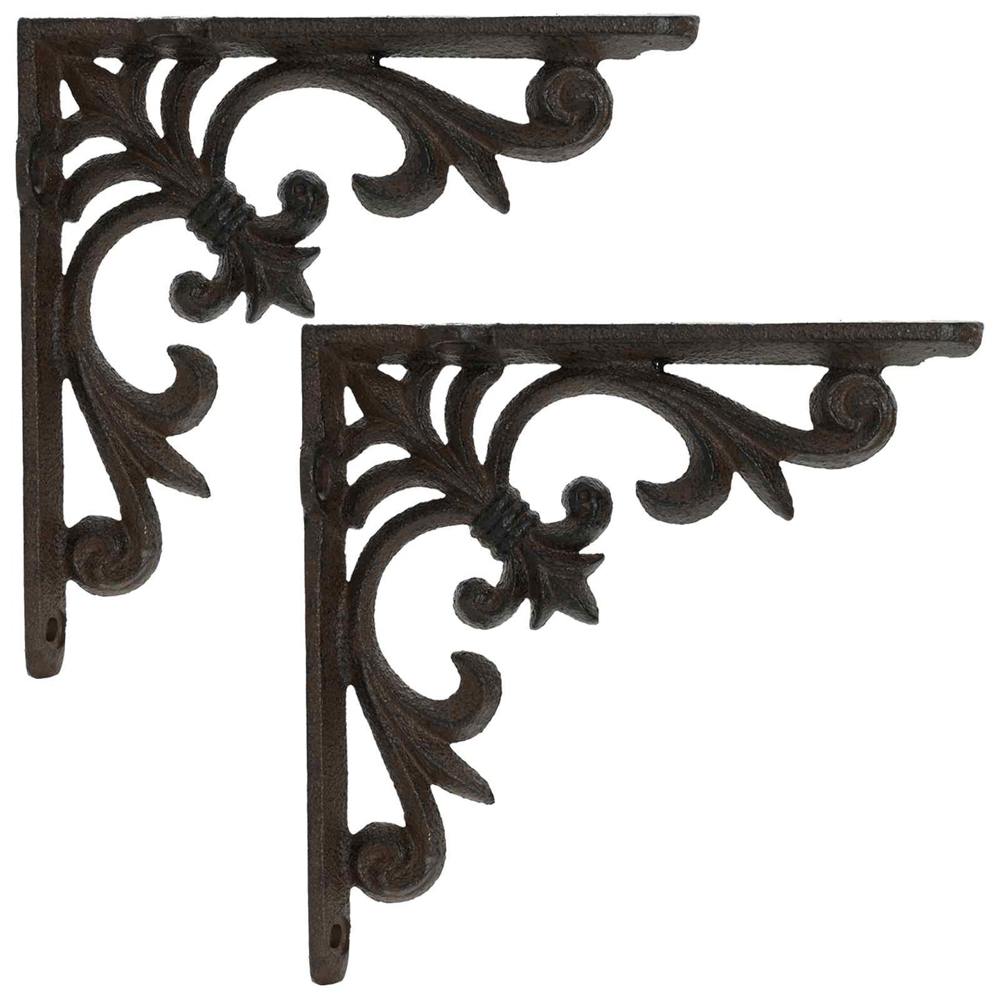 Wall Shelf Brackets 2 pcs Antique Brown 14.5 x 14.5 x 3 cm