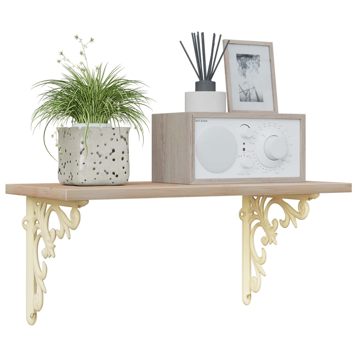 Wall Shelf Brackets 12 pcs Antique White 14.5 x 14.5 x 3 cm