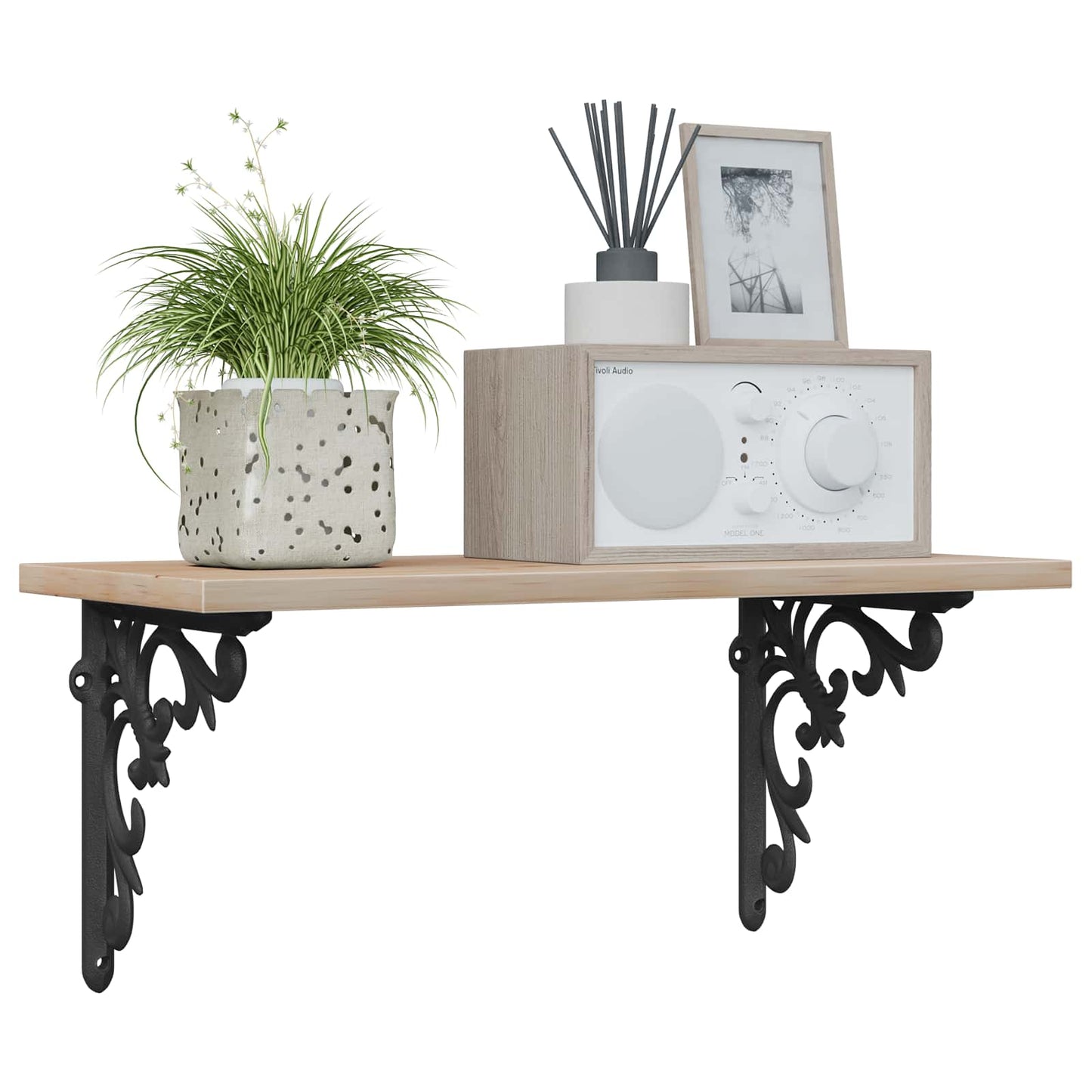Wall Shelf Brackets 12 pcs Black 14.5 x 14.5 x 3 cm Steel