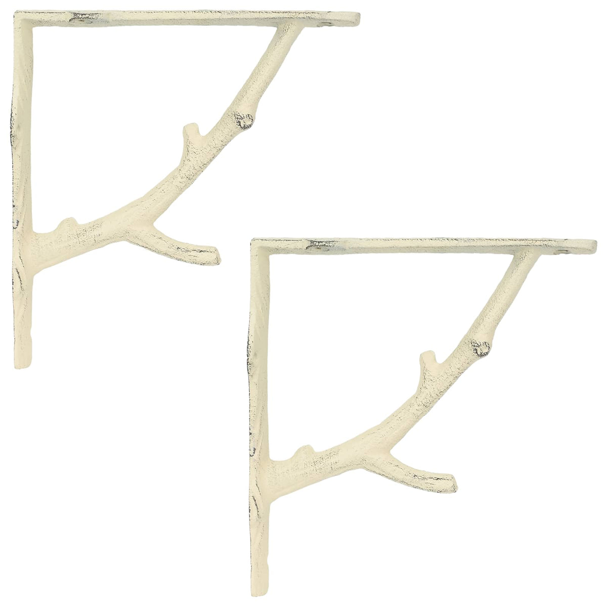 Wall Shelf Brackets 2 pcs Antique White 14 x 14 x 4 cm Steel