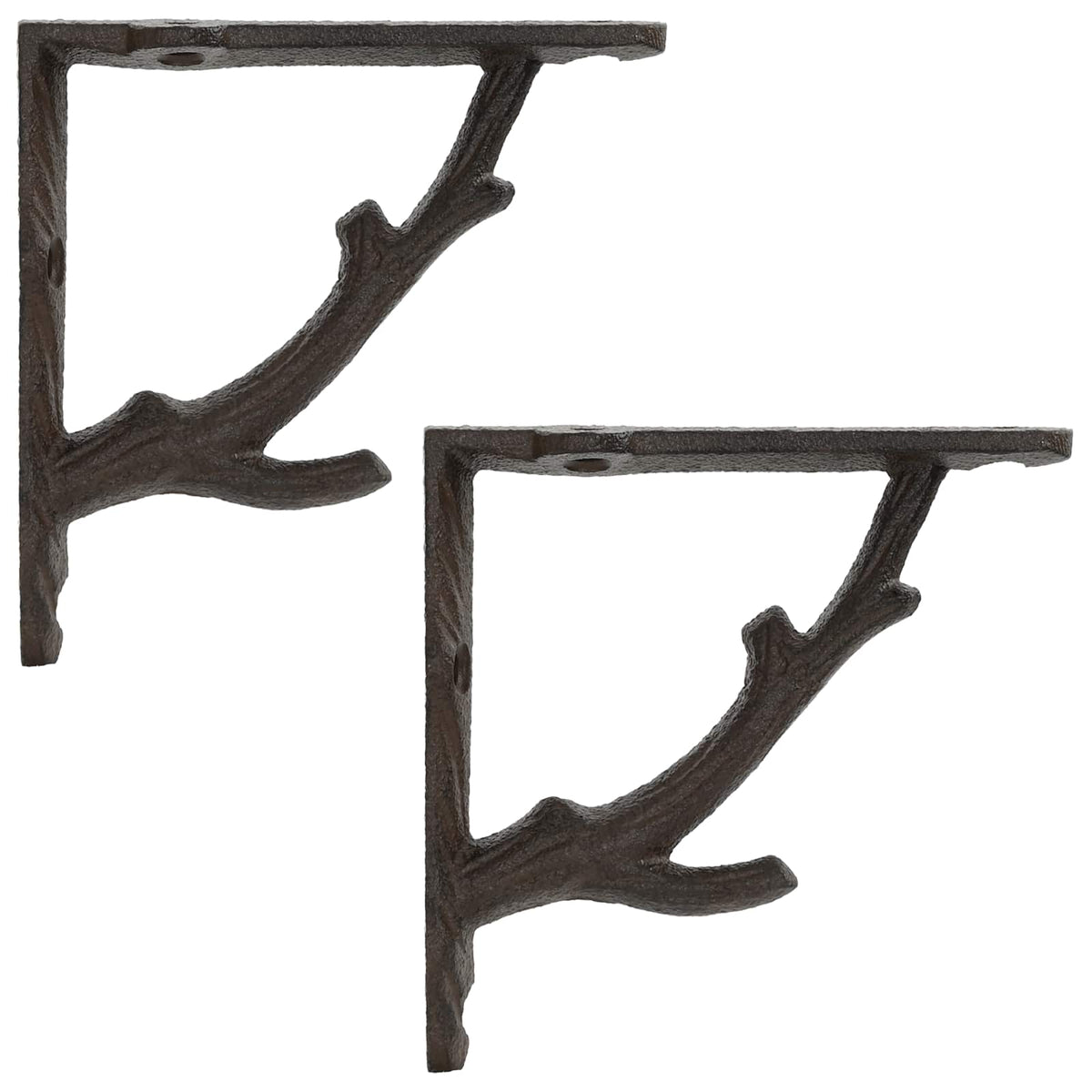 Wall Shelf Brackets 2 pcs Antique Brown 14 x 14 x 4 cm Steel