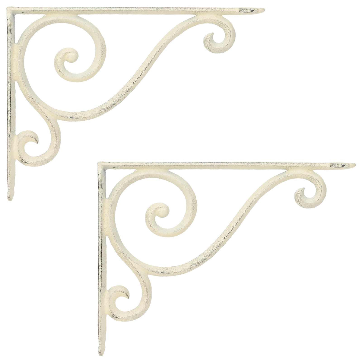 Wall Shelf Brackets 2 pcs Antique White 12 x 14 x 3 cm Steel