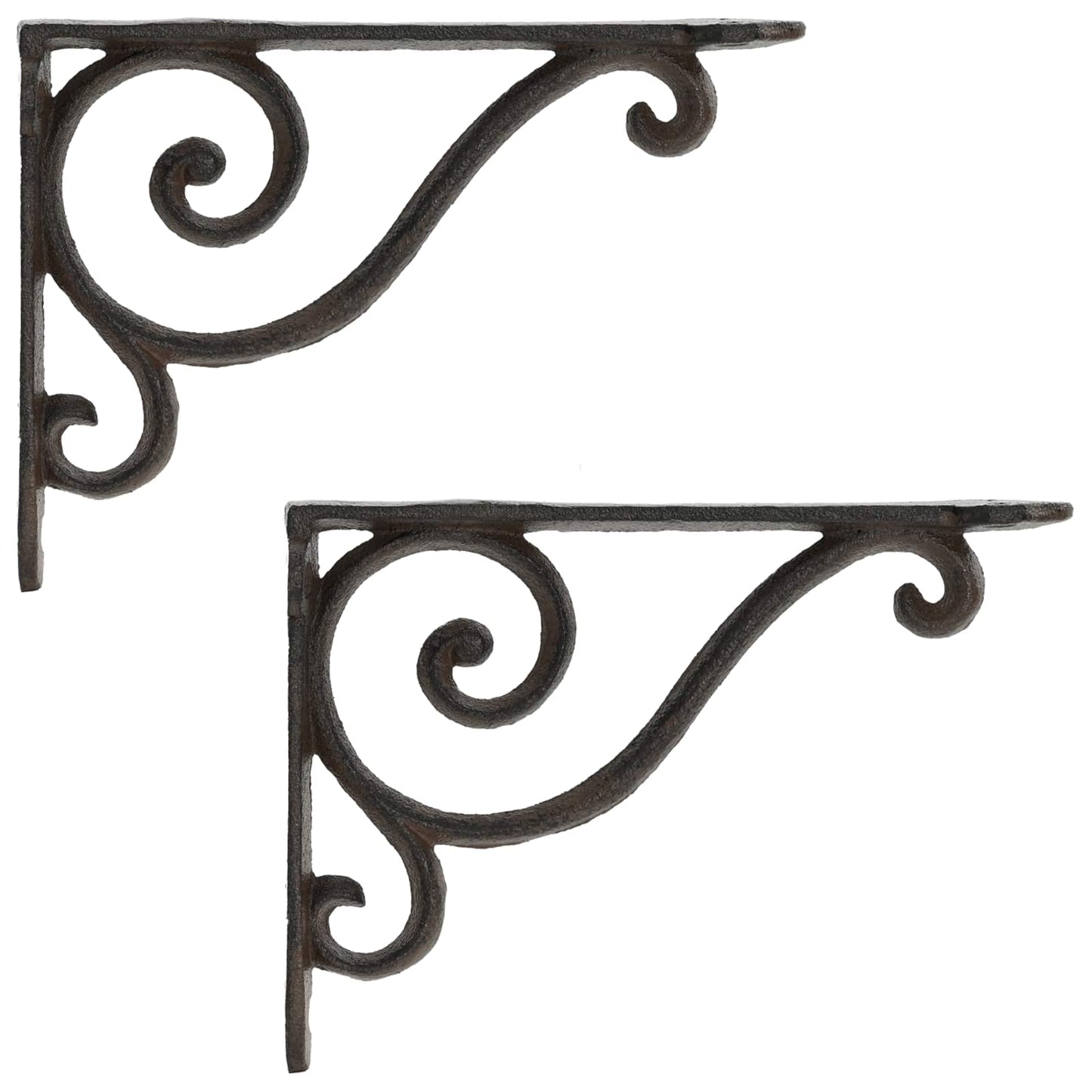 Wall Shelf Brackets 2 pcs Antique Brown 12 x 14 x 3 cm Steel